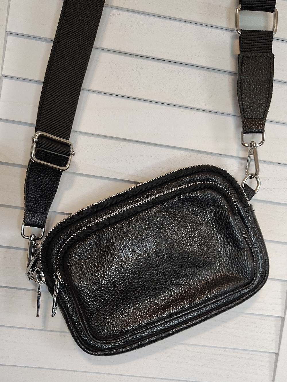 Soft Leather Crossbody Bag with Wide Adjustable Strap